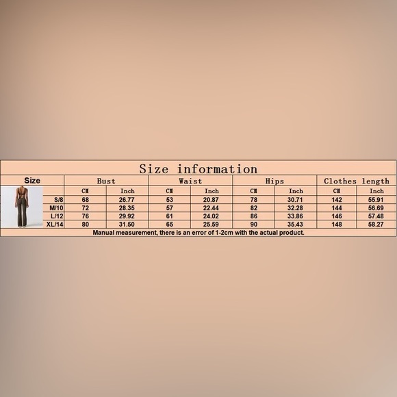 Trendy,  Backless Jumpsuit  Bodysuit with Flared Legs in Size Sm in Black - Picture 15 of 16